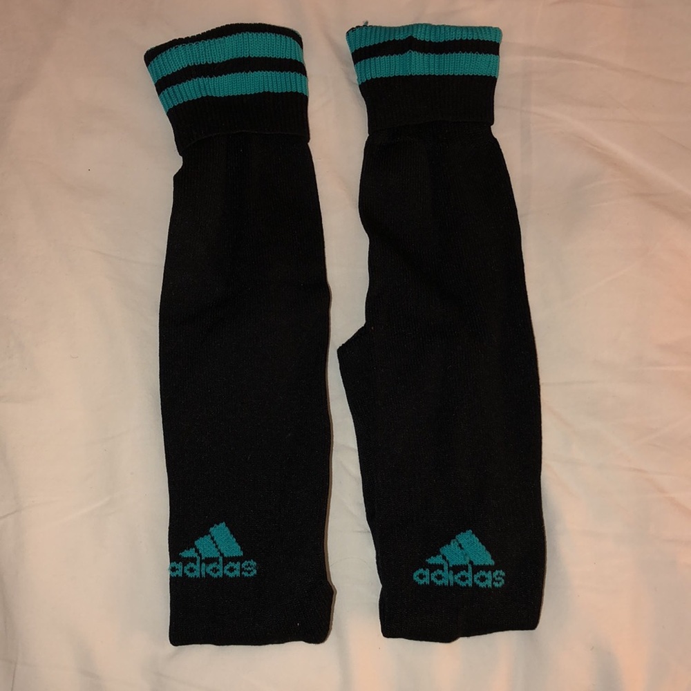 🌸 Adidas | Black and Teal Soccer Knee High Socks